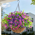 Artificial Flowers Hanging Baskets, Multicolor 12 Bundles Faux Flower with